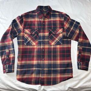 Banana Republic Red and Navy Plaid Button Down Shirt